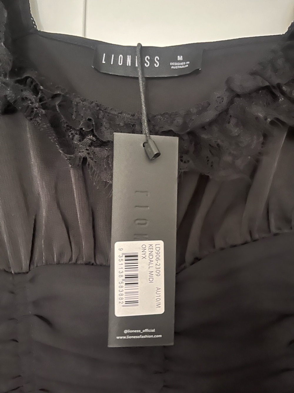 Lioness Black Sheer Ruched Slip Dress - Picture 8 of 8